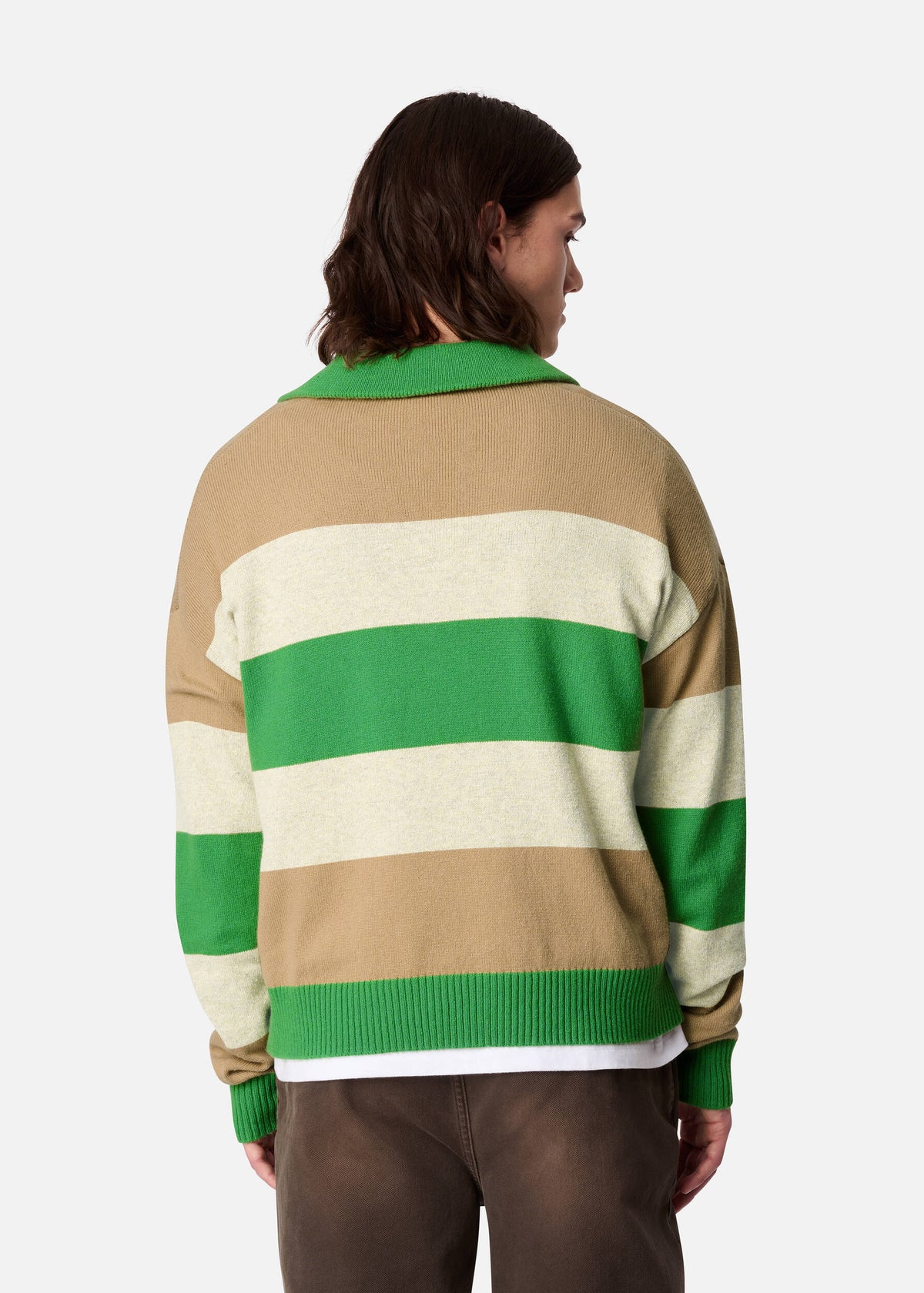 Marine Polo Sweater - Green/Beige - image 3