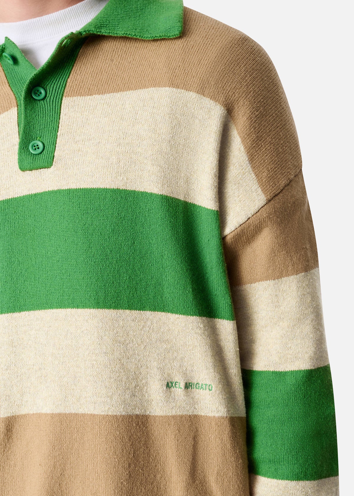 Marine Polo Sweater - Green/Beige - image 5