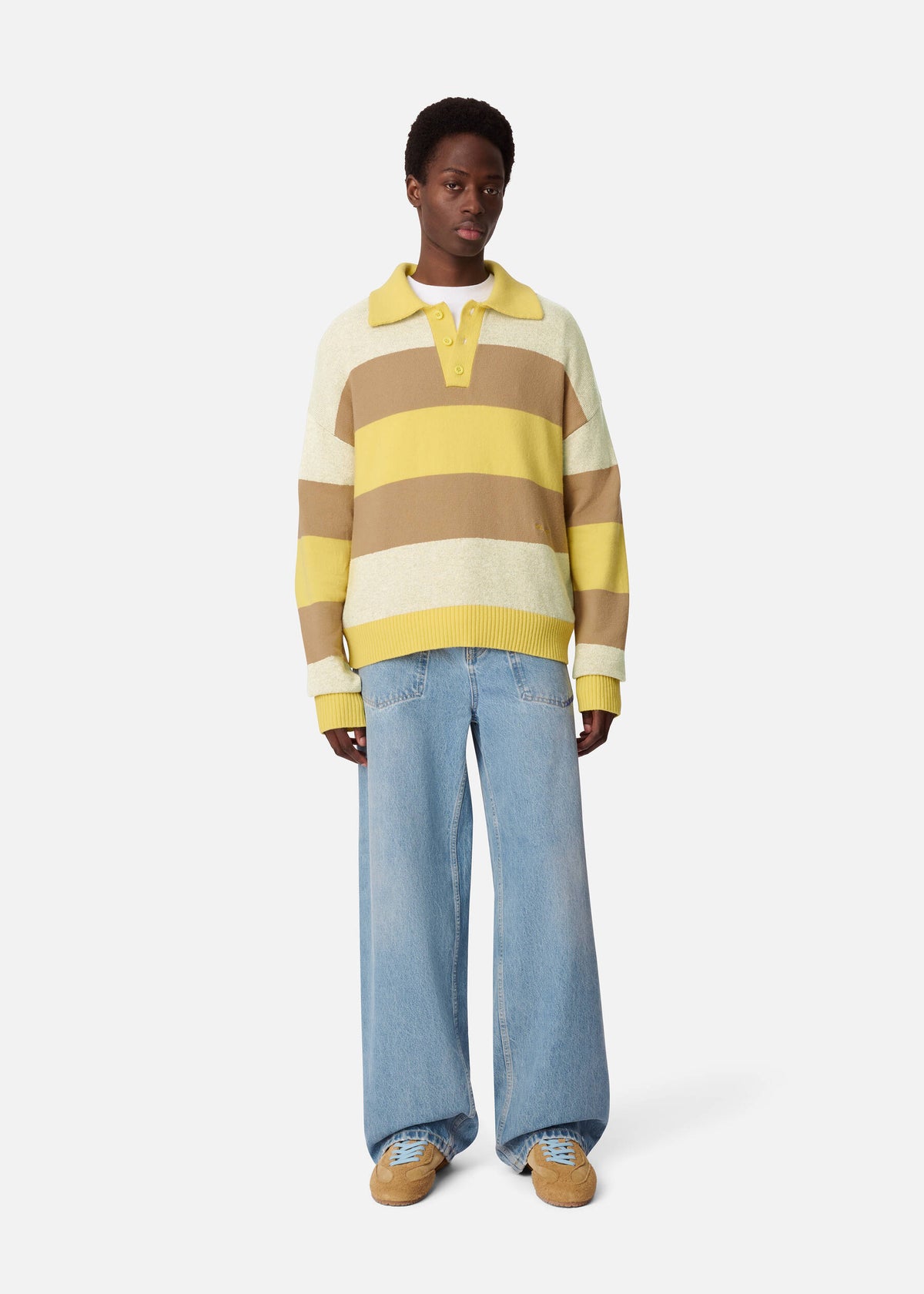 Marine Polo Sweater - Yellow/Beige - image 4
