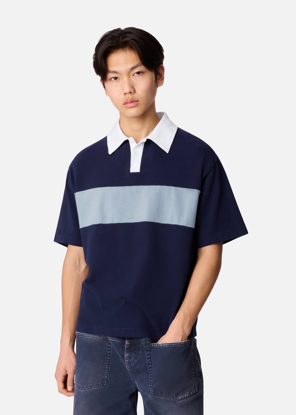 Brook Polo Shirt - Navy/Stone Blue - image 2