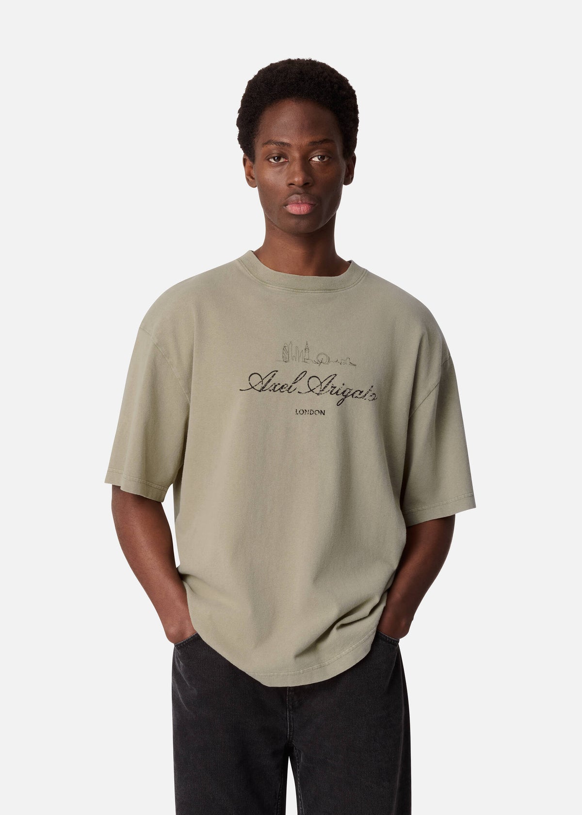 LDN Washed Sky T-Shirt - Olive Green - image 2