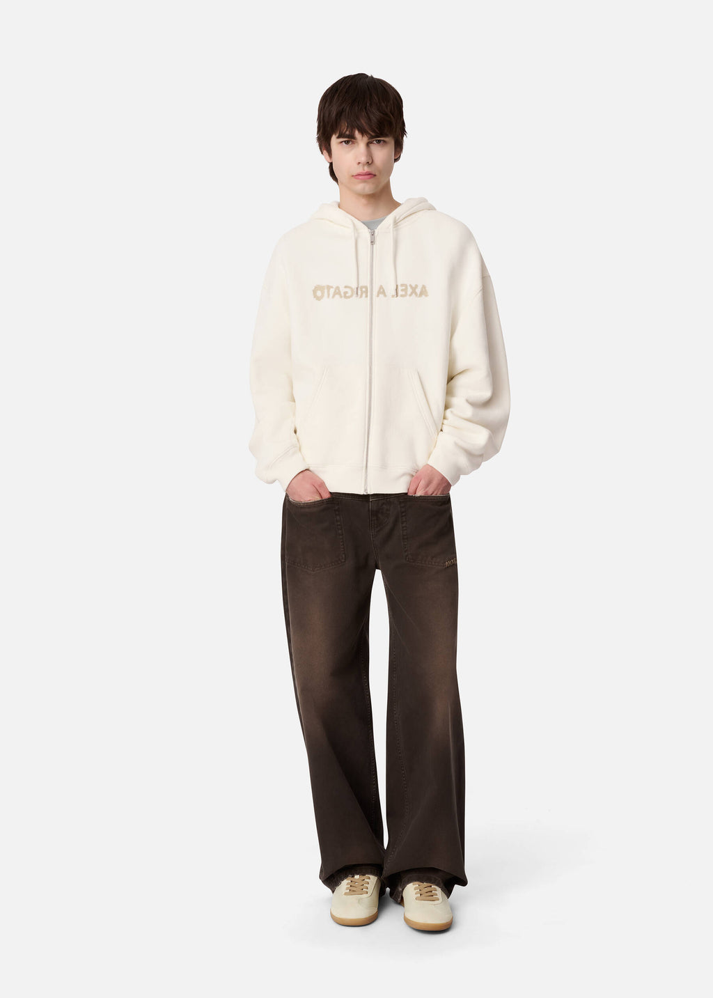 Rhys Zip Thru Hoodie - Cream - image 4