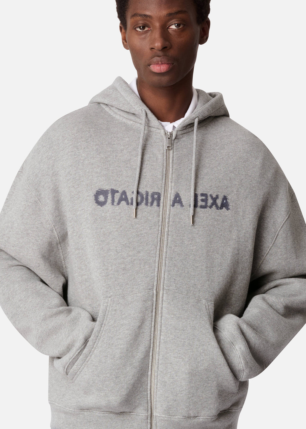 Rhys Zip Thru Hoodie - Grey Melange - image 2