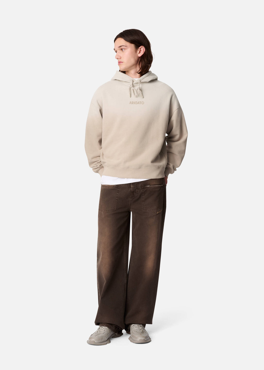 Gens Washed Hoodie - Dark Beige - image 4