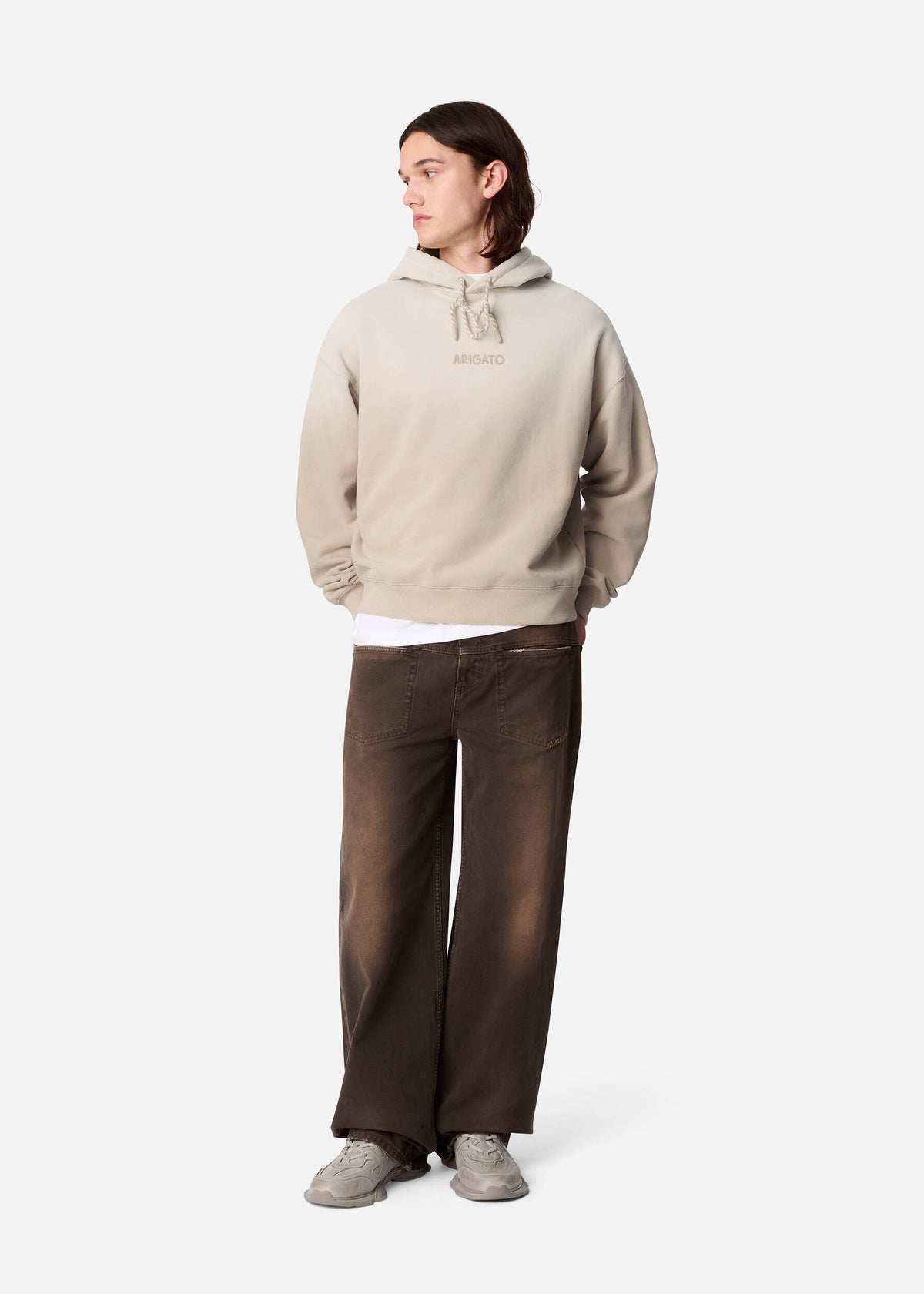 Gens Washed Hoodie - Dark Beige - image 4