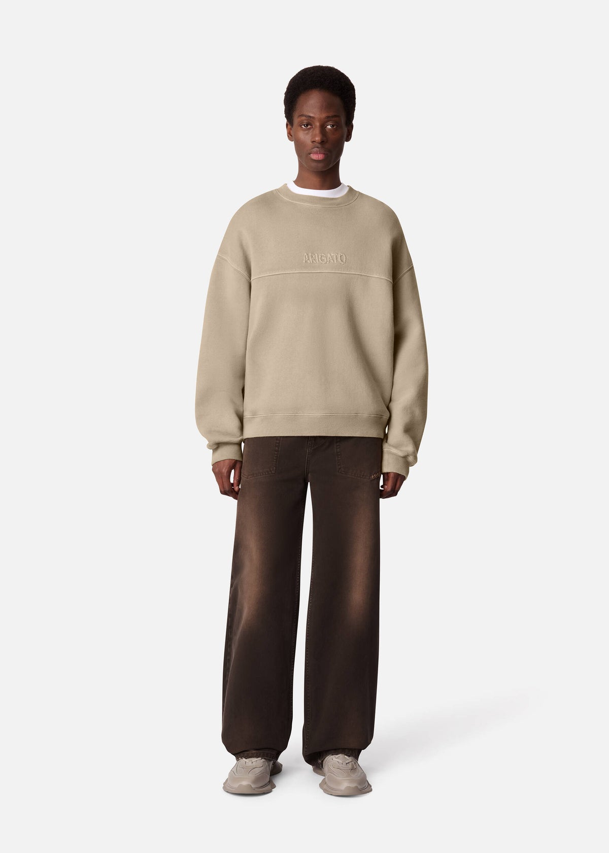 Gens Washed Sweatshirt - Dark Beige - image 4