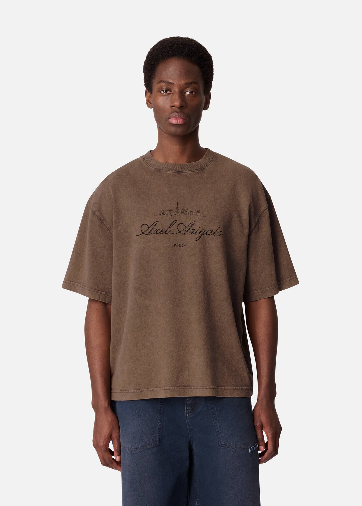 Paris Washed Sky T-Shirt - Coffee Brown - image 2