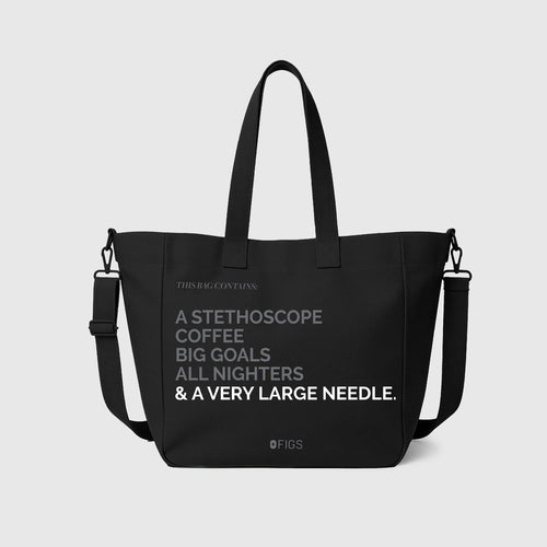 A Very Large Needle Detachable Strap Tote - Black