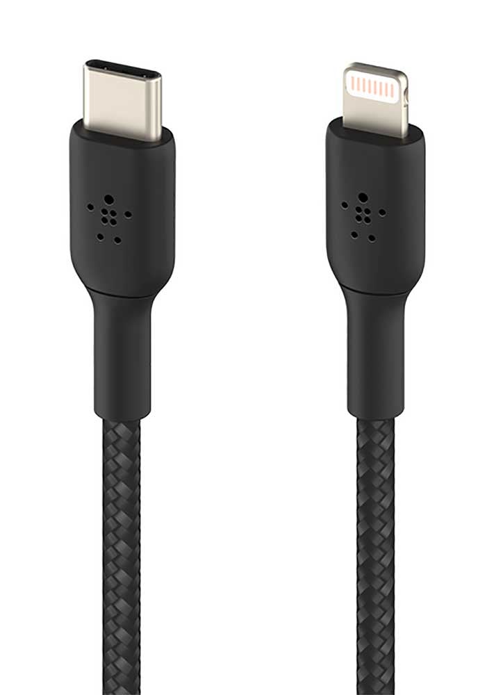 Belkin BOOST CHARGE 6.6 Feet Black Braided USB-C To Lightning Cable - CAA004BT2MBK - image 2