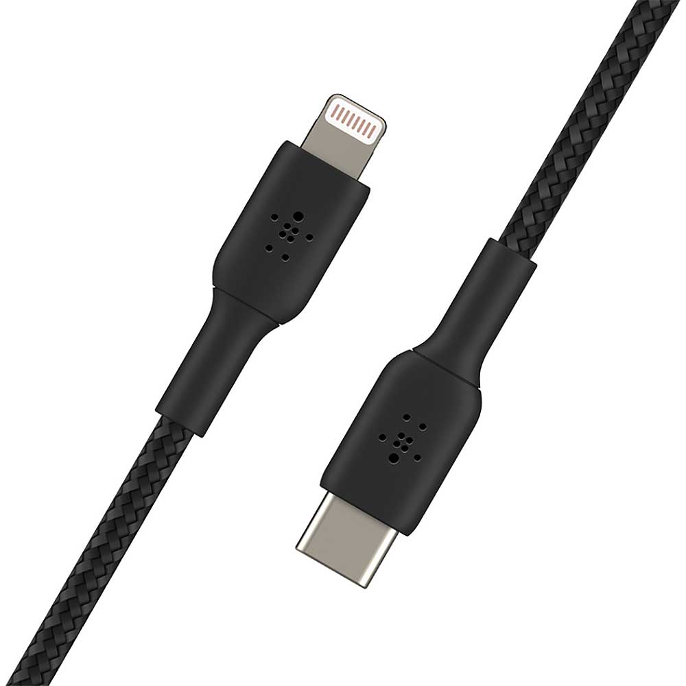 Belkin BOOST CHARGE 6.6 Feet Black Braided USB-C To Lightning Cable - CAA004BT2MBK - image 4