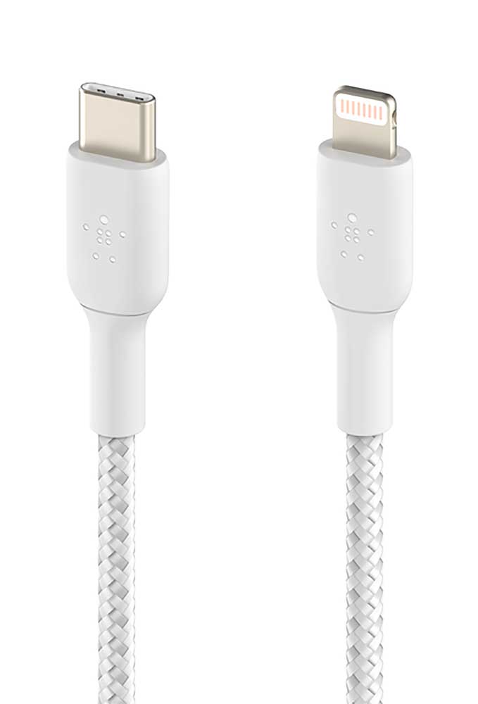 Belkin BOOST CHARGE 6.6 Feet White Braided USB-C To Lightning Cable - CAA004BT2MWH - image 2