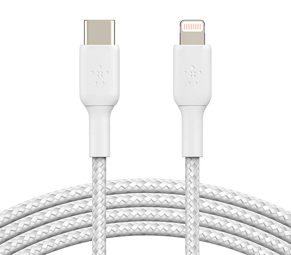Belkin BOOST CHARGE 6.6 Feet White Braided USB-C To Lightning Cable - CAA004BT2MWH - image 4