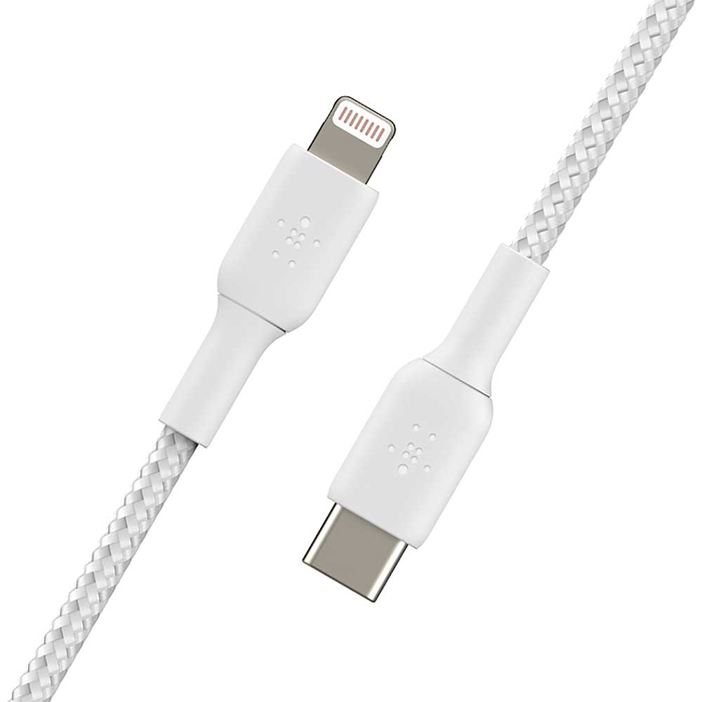Belkin BOOST CHARGE 6.6 Feet White Braided USB-C To Lightning Cable - CAA004BT2MWH - image 6