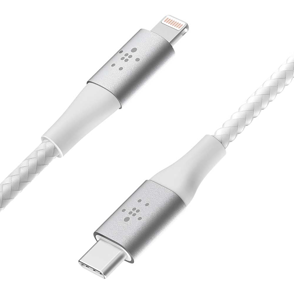 Belkin BOOST CHARGE 6.6 Feet White Braided USB-C To Lightning Cable - CAA004BT2MWH - image 3