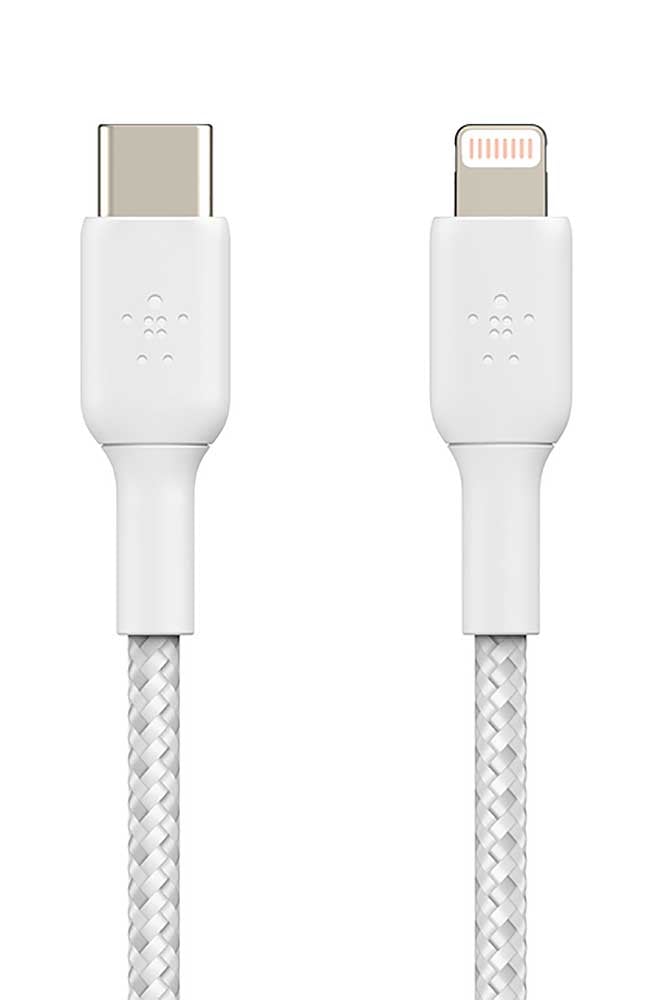 Belkin BOOST CHARGE 6.6 Feet White Braided USB-C To Lightning Cable - CAA004BT2MWH - image 1