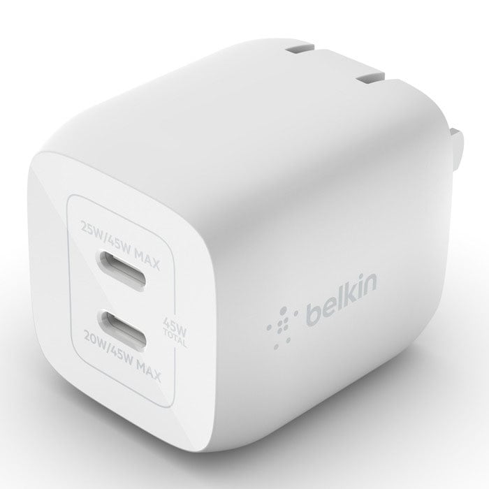 Belkin BOOST CHARGE Pro 45W Dual USB-C GaN Wall Charger With PPS - WCH011DQWH - image 3