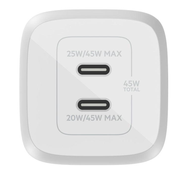 Belkin BOOST CHARGE Pro 45W Dual USB-C GaN Wall Charger With PPS - WCH011DQWH - image 2