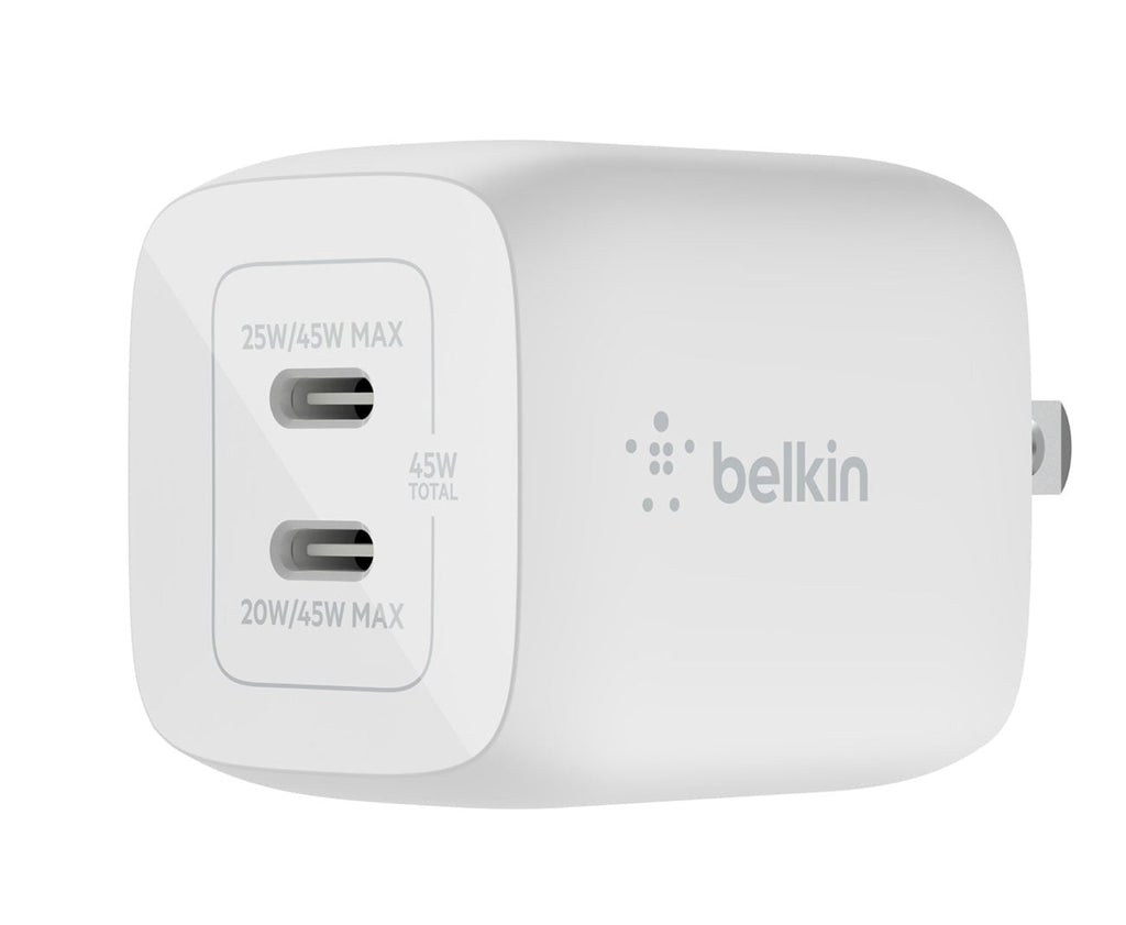 Belkin BOOST CHARGE Pro 45W Dual USB-C GaN Wall Charger With PPS - WCH011DQWH - image 1