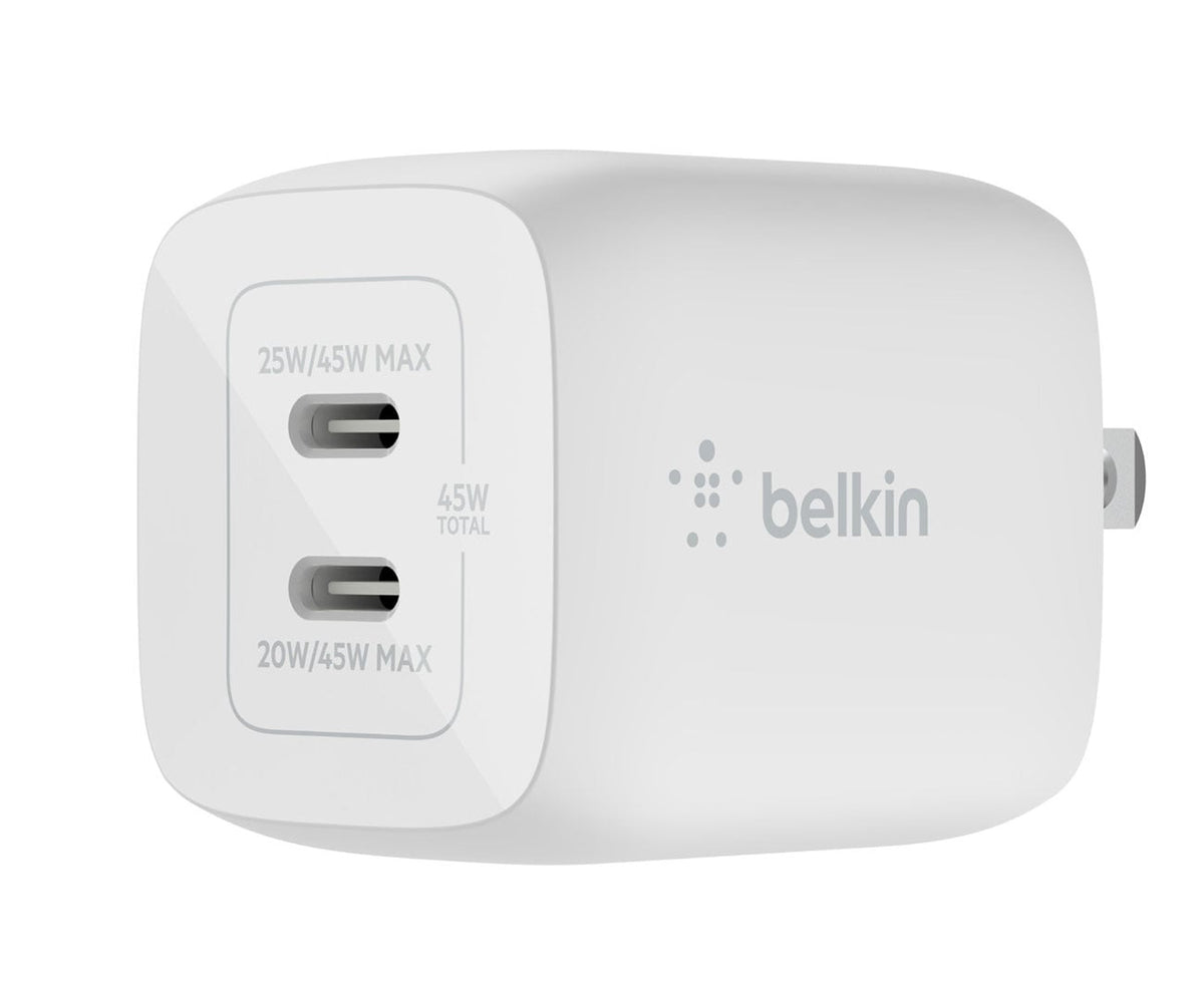 Belkin BOOST CHARGE Pro 45W Dual USB-C GaN Wall Charger With PPS - WCH011DQWH - image 1