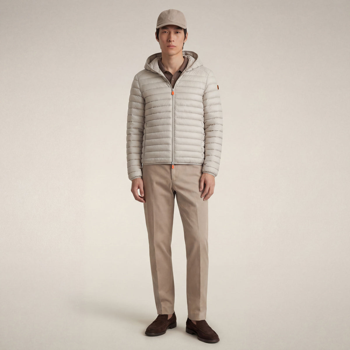 Men's puffer jacket Donald in rainy beige