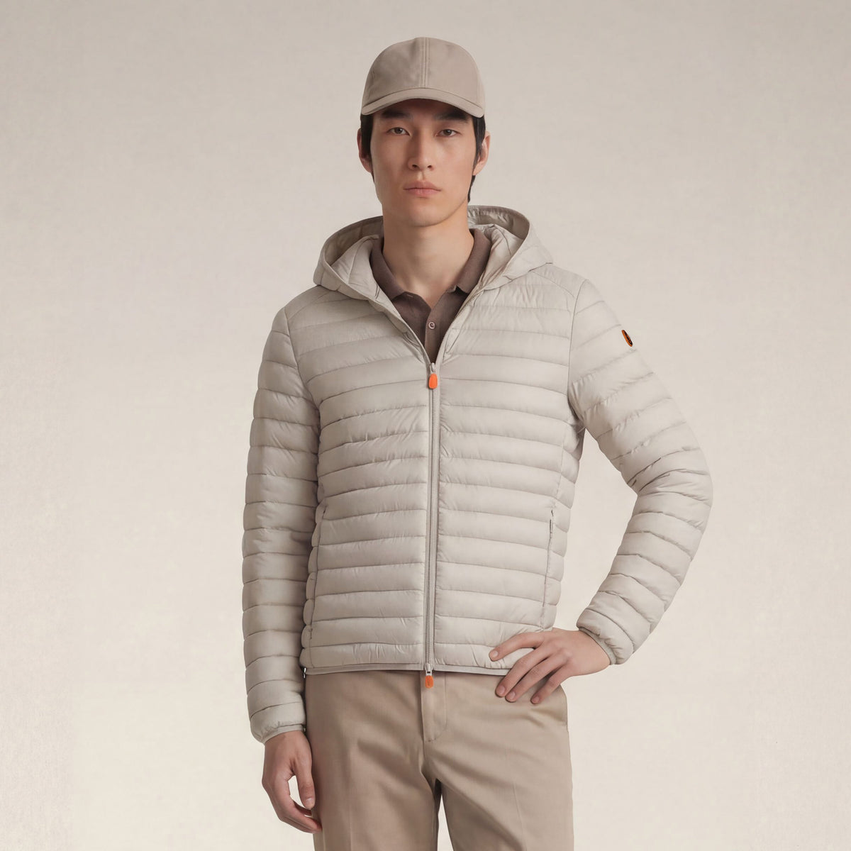 Men's puffer jacket Donald in rainy beige