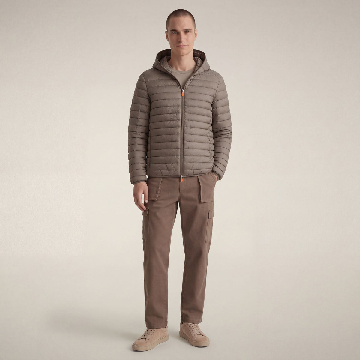 Men's puffer jacket Donald in elephant grey