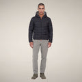 Men's Puffer Jacket Donald in Grey Black