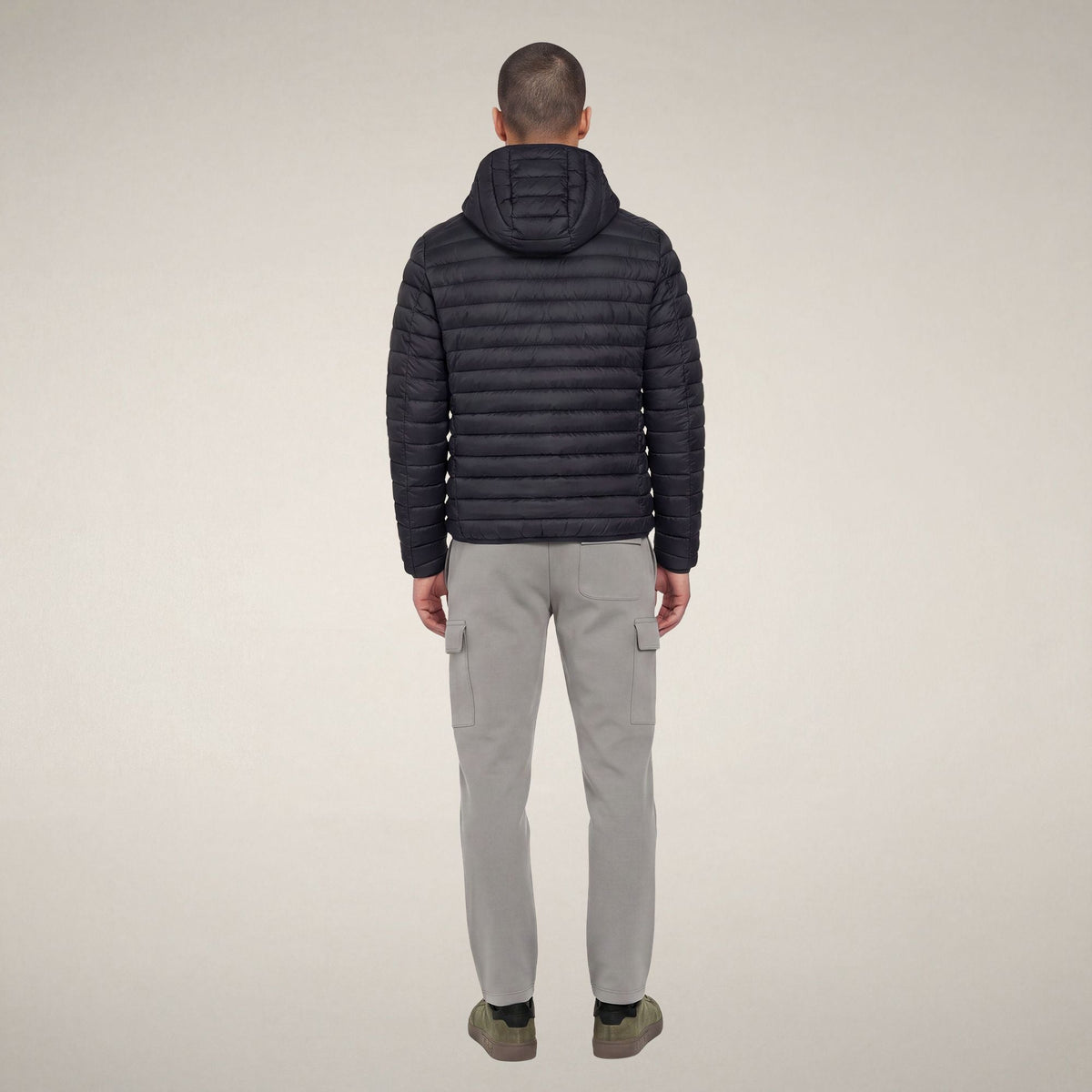 Men's Puffer Jacket Donald in Grey Black