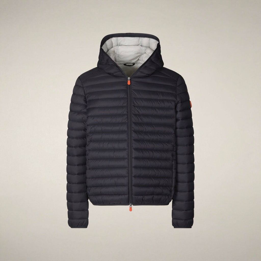 Men's Puffer Jacket Donald in Grey Black