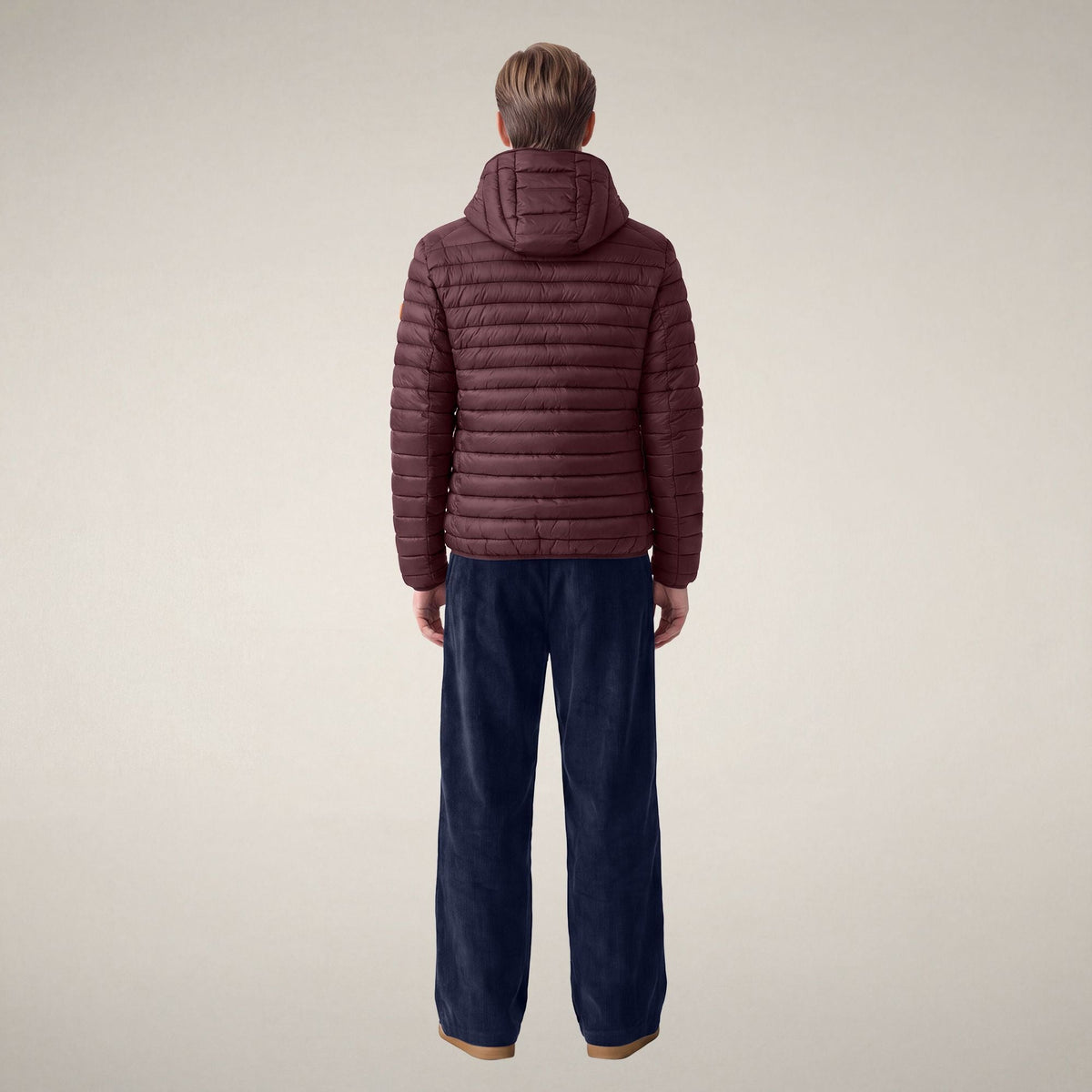 Men's Puffer Jacket Donald in Burgundy Black