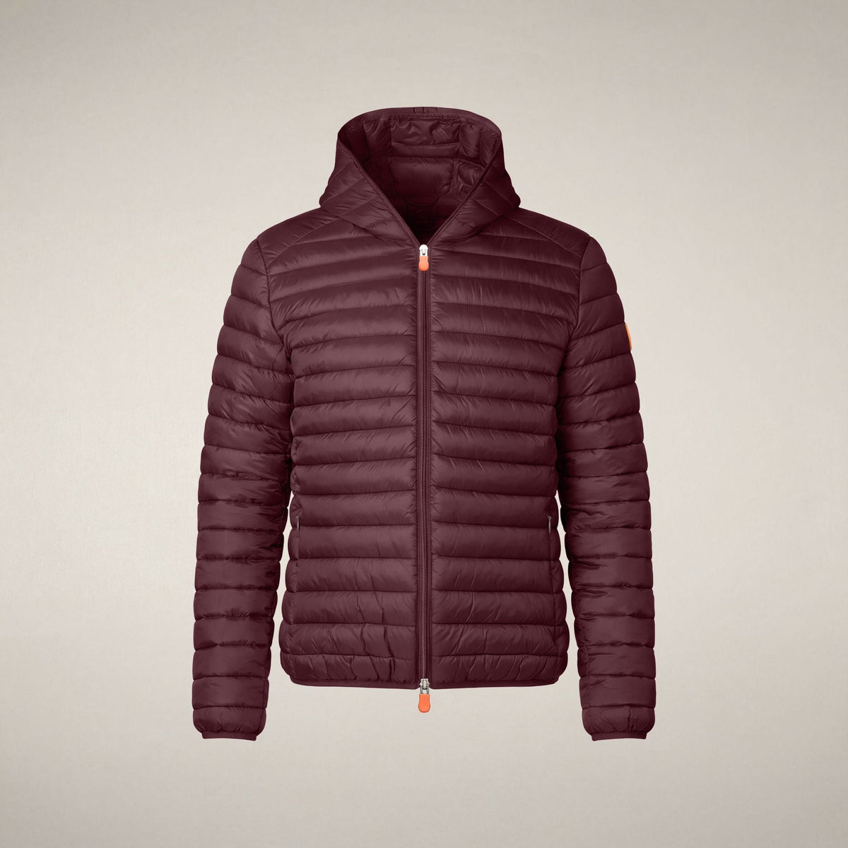 Men's Puffer Jacket Donald in Burgundy Black