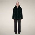 Women's Reversible Faux Fur Jacket Davina in Nori Green