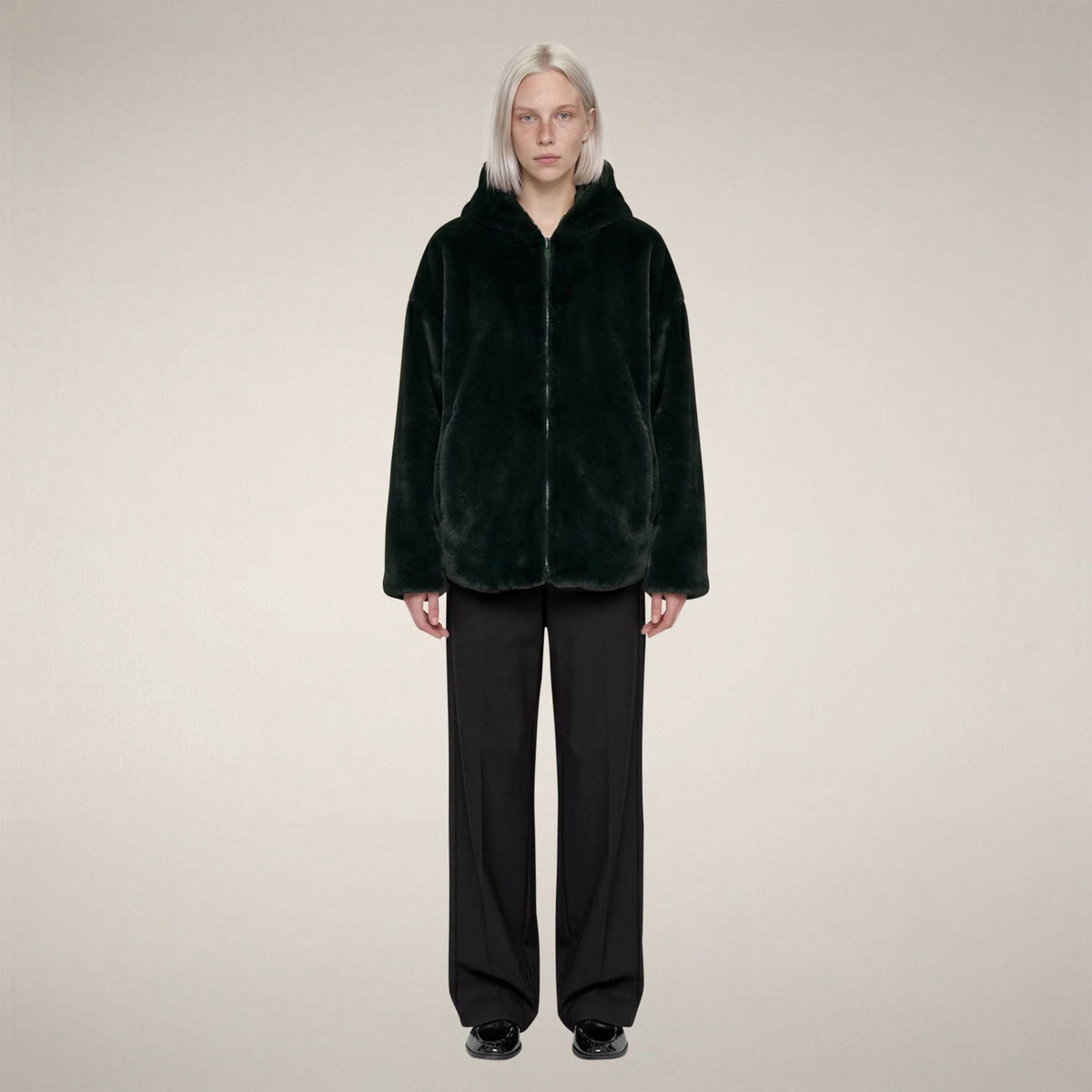 Women's Reversible Faux Fur Jacket Davina in Nori Green