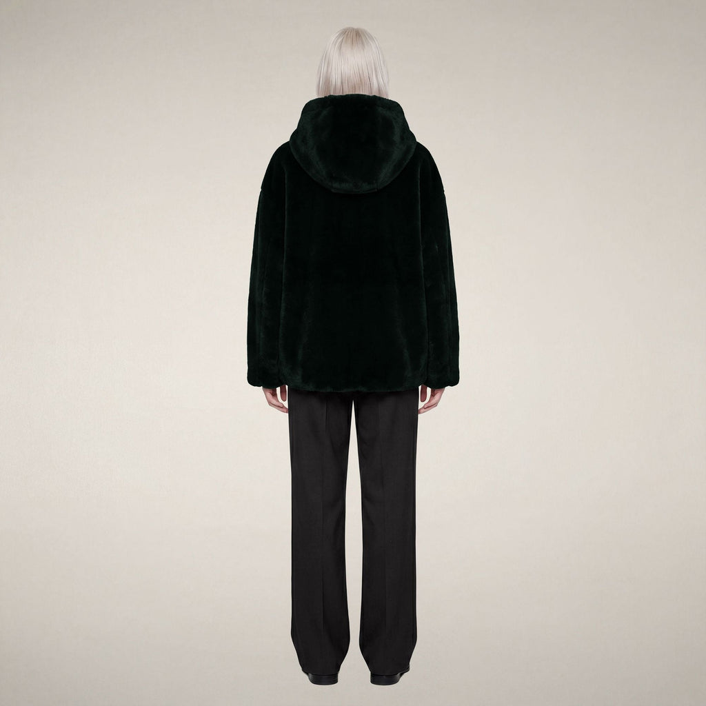 Women's Reversible Faux Fur Jacket Davina in Nori Green