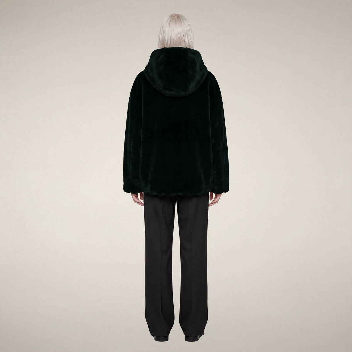 Women's Reversible Faux Fur Jacket Davina in Nori Green