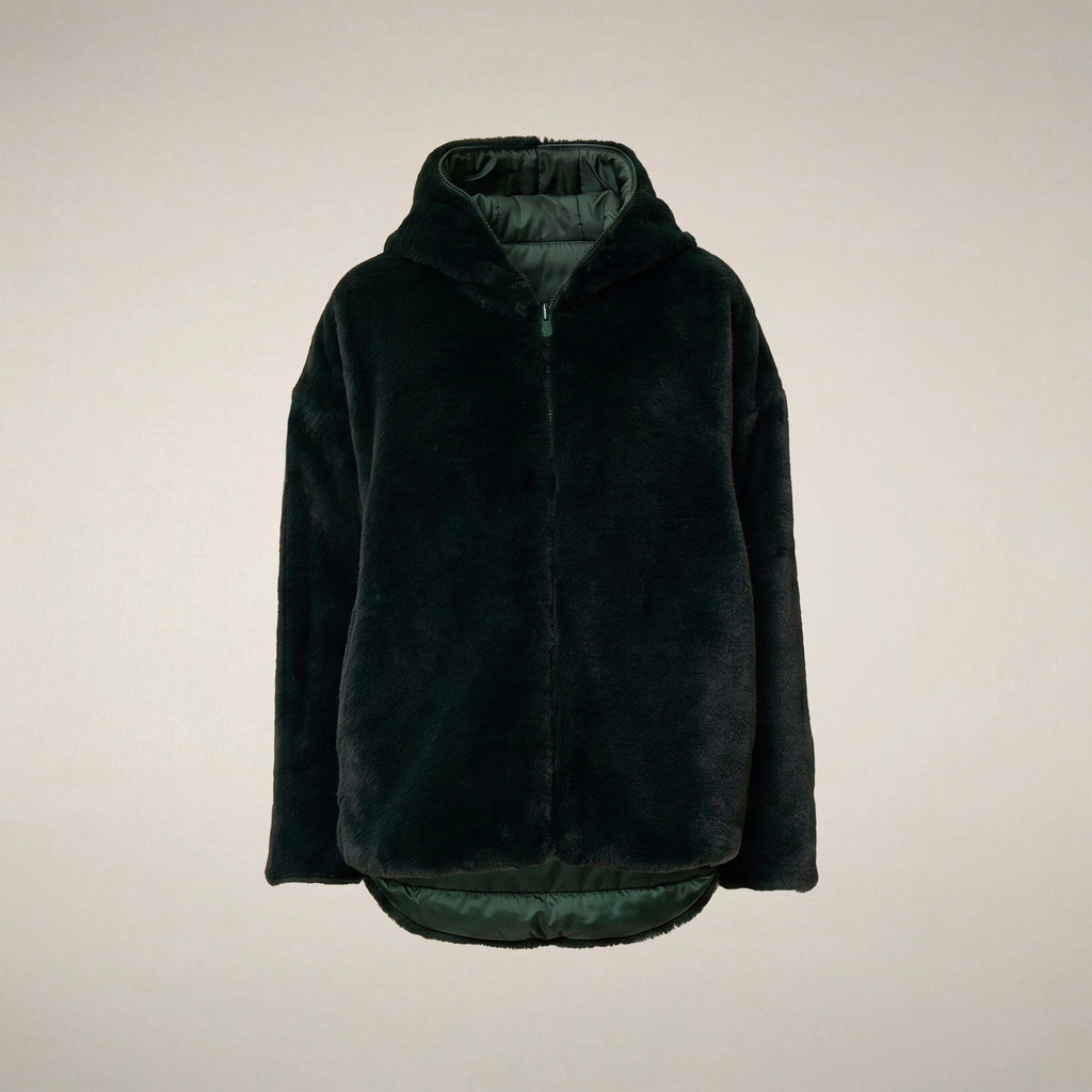Women's Reversible Faux Fur Jacket Davina in Nori Green