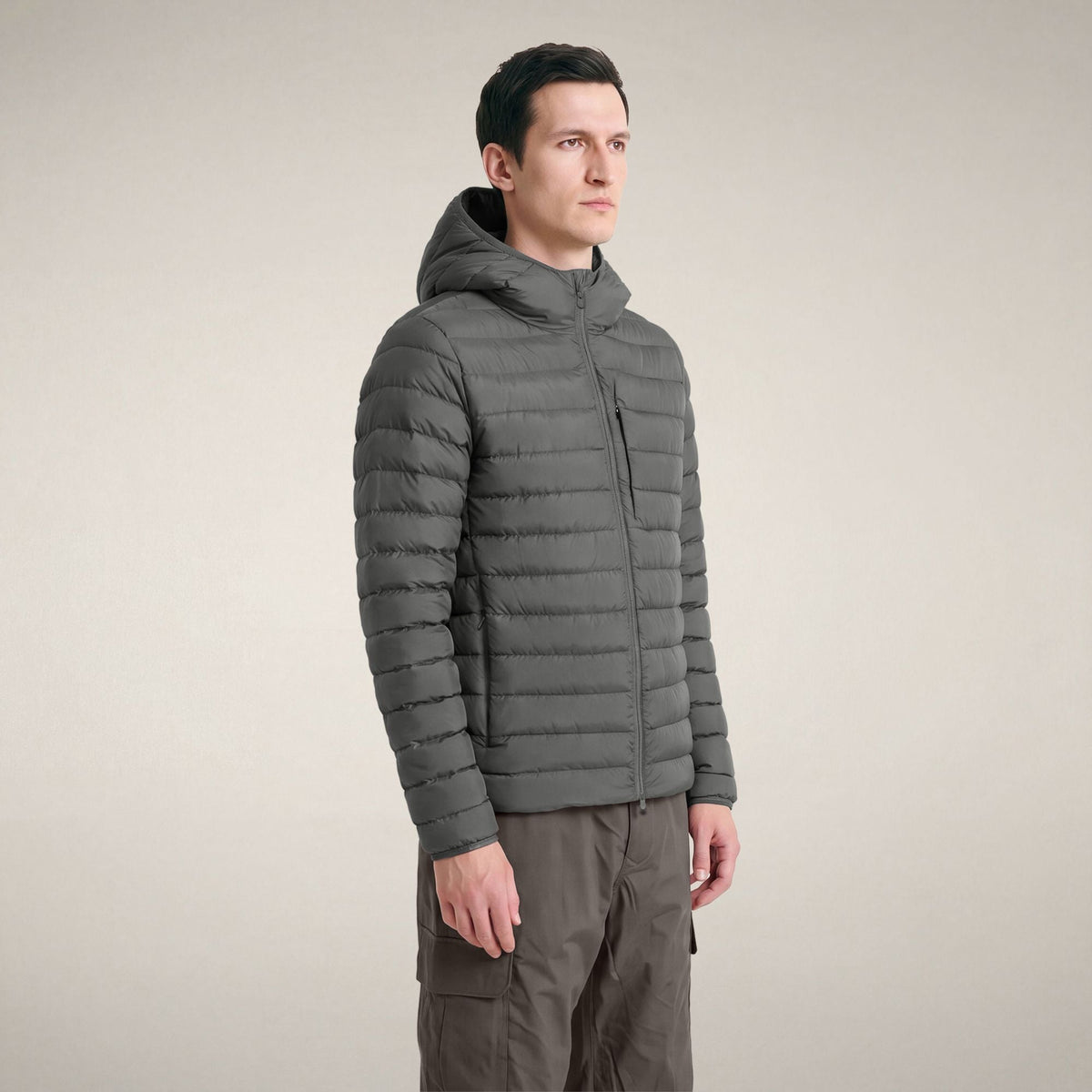 Men's Puffer Jacket Juncus in Gunmetal Grey