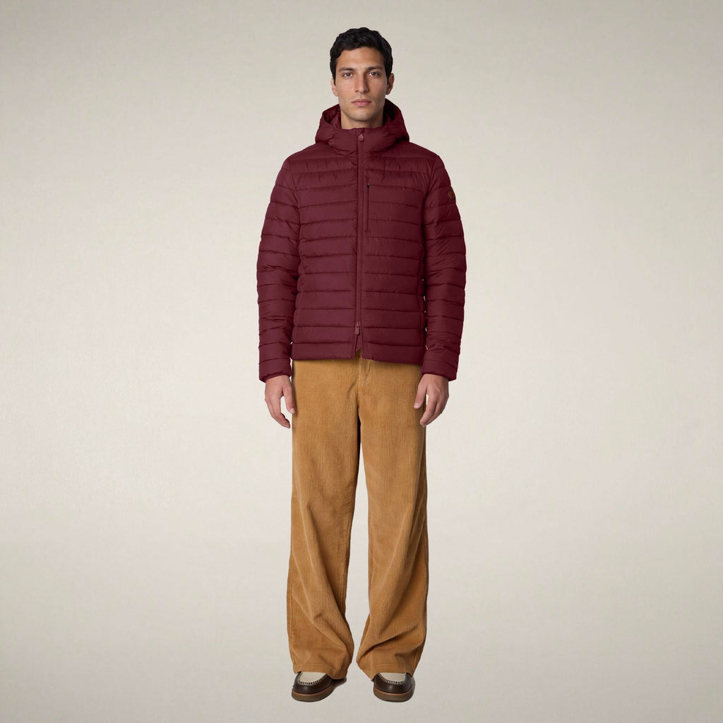 Men's Puffer Jacket Juncus in Wine Red