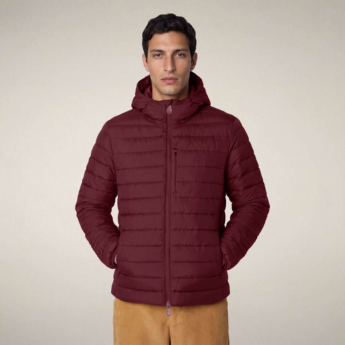 Men's Puffer Jacket Juncus in Wine Red