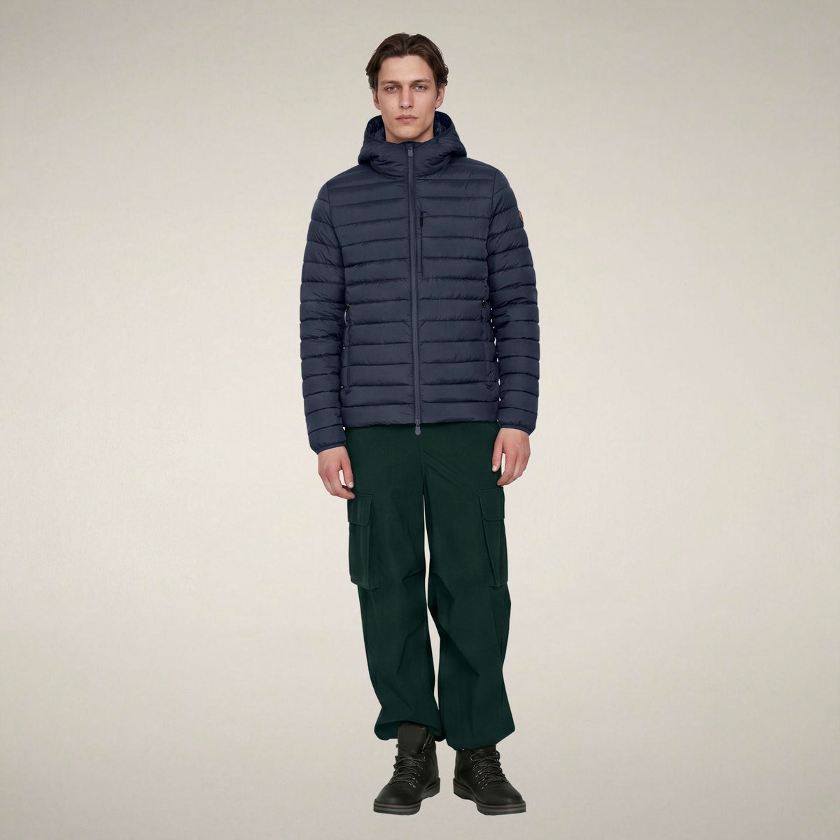Men's Puffer Jacket Juncus in Blue Black