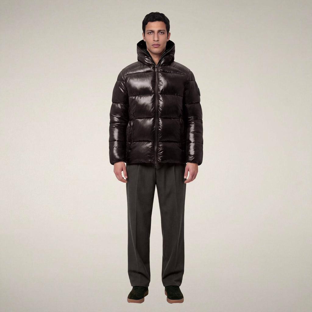 Men's Puffer Jacket Edgard in Brown Black