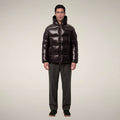 Men's Puffer Jacket Edgard in Brown Black