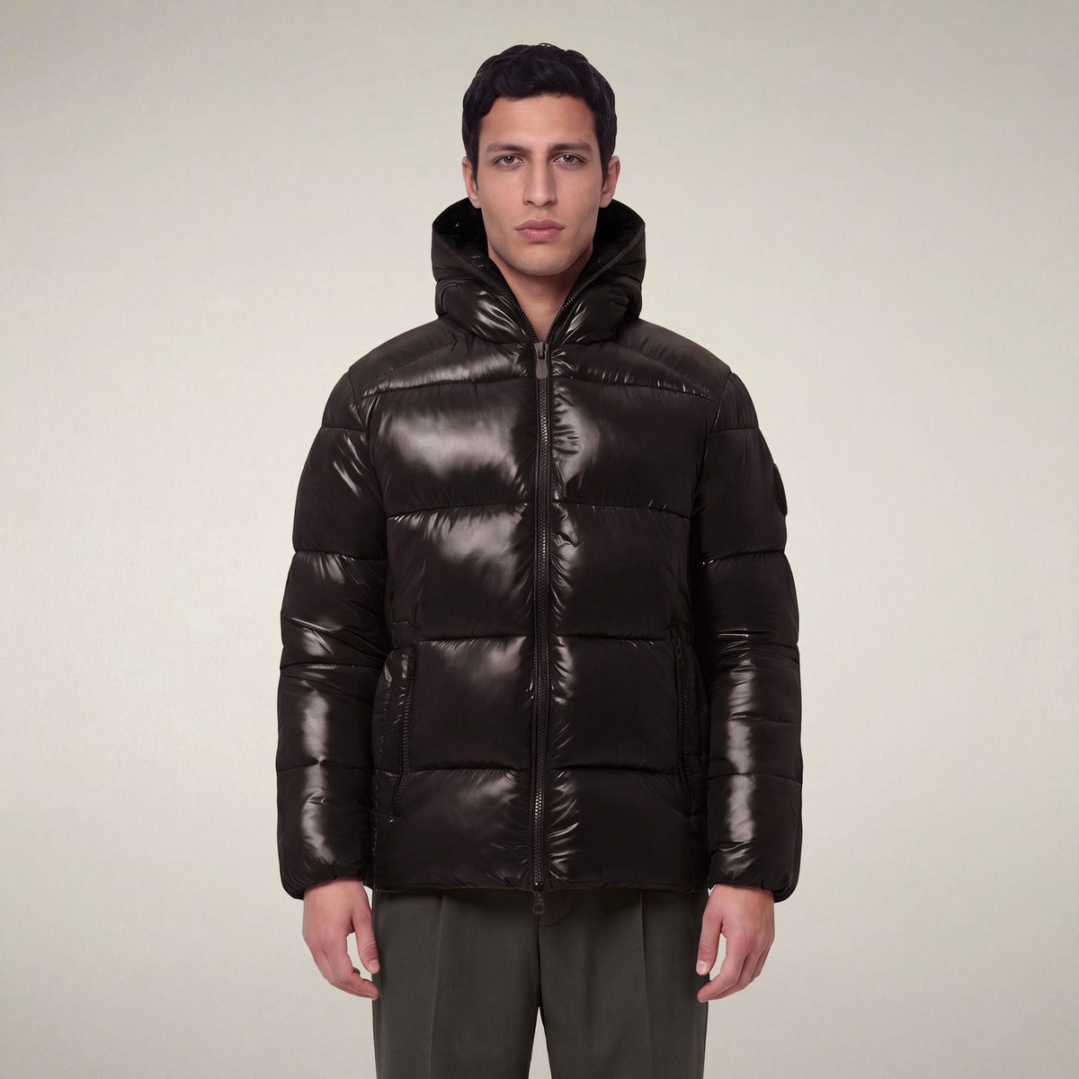 Men's Puffer Jacket Edgard in Brown Black