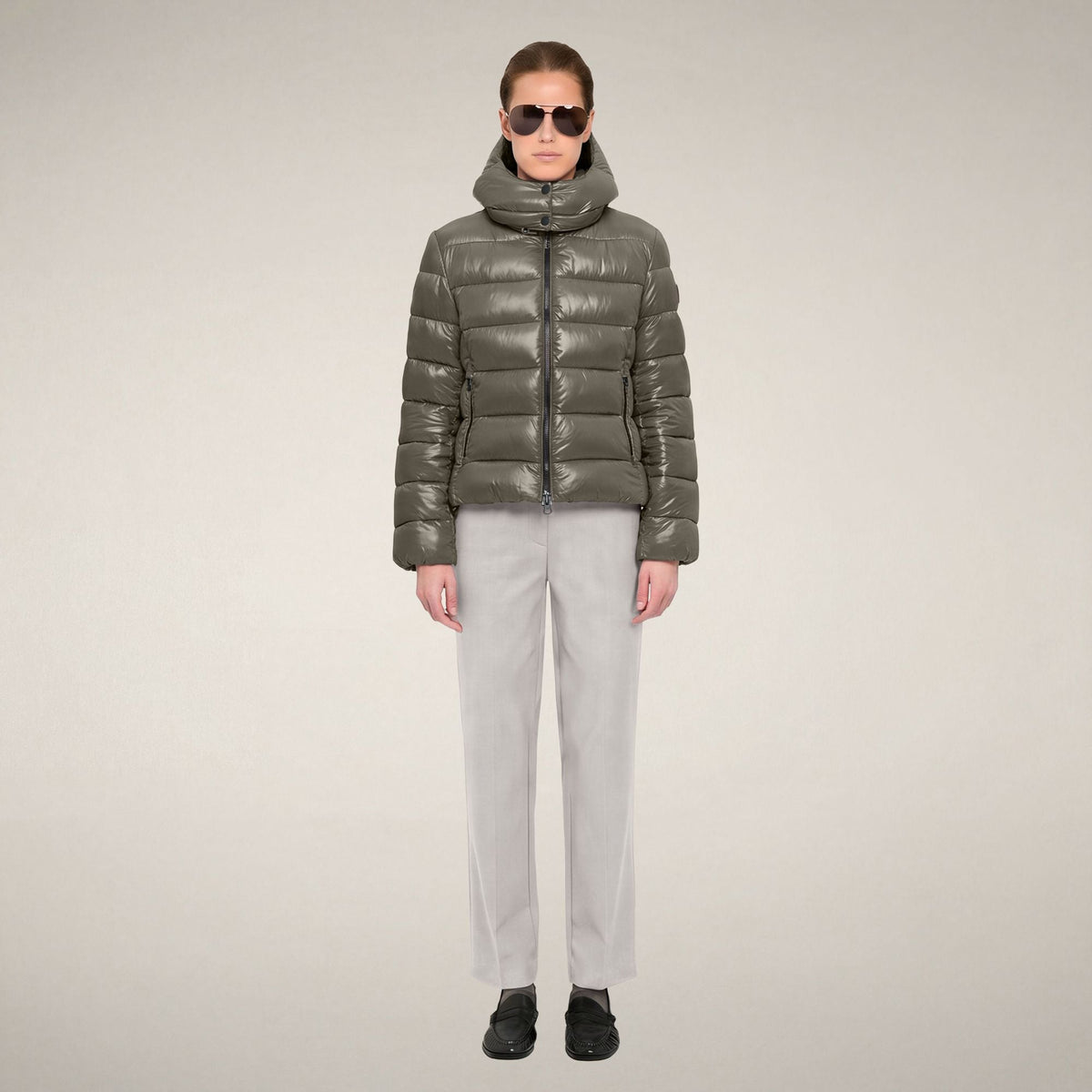 Women's Puffer Jacket Cosmary in Gunmetal Grey