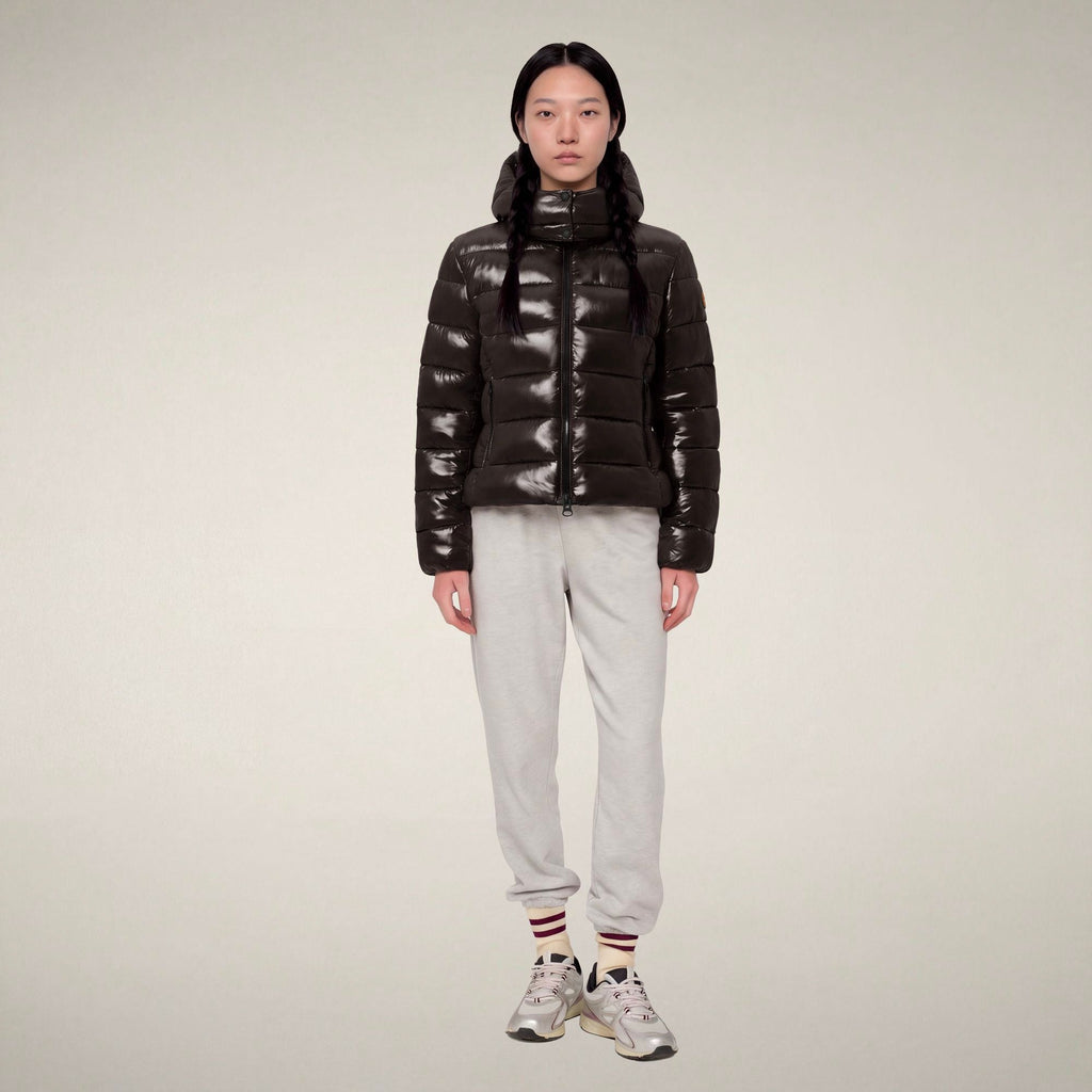 Women's Puffer Jacket Cosmary in Brown Black