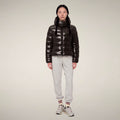 Women's Puffer Jacket Cosmary in Brown Black
