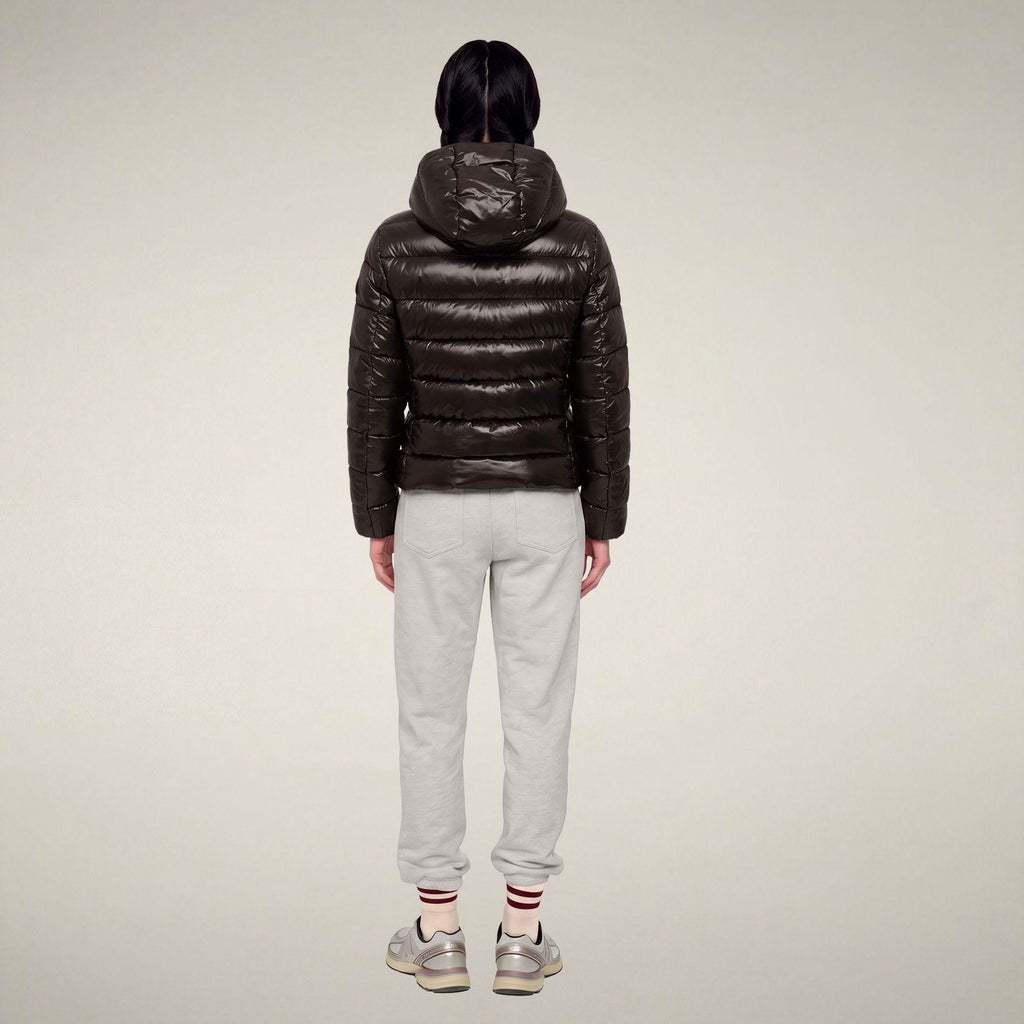 Women's Puffer Jacket Cosmary in Brown Black