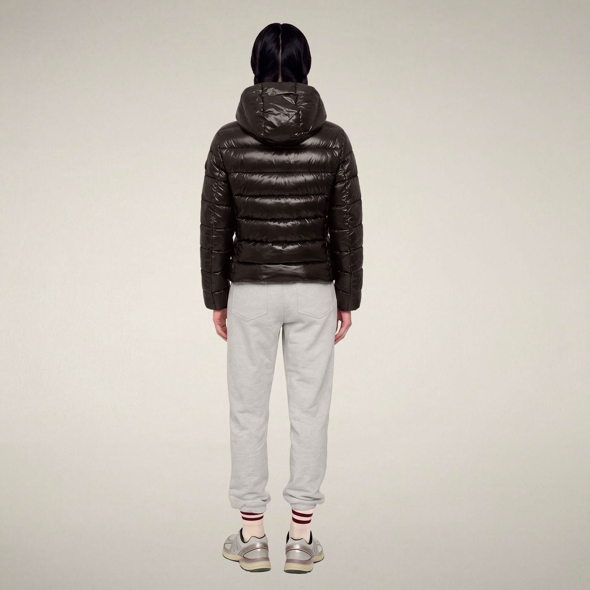 Women's Puffer Jacket Cosmary in Brown Black