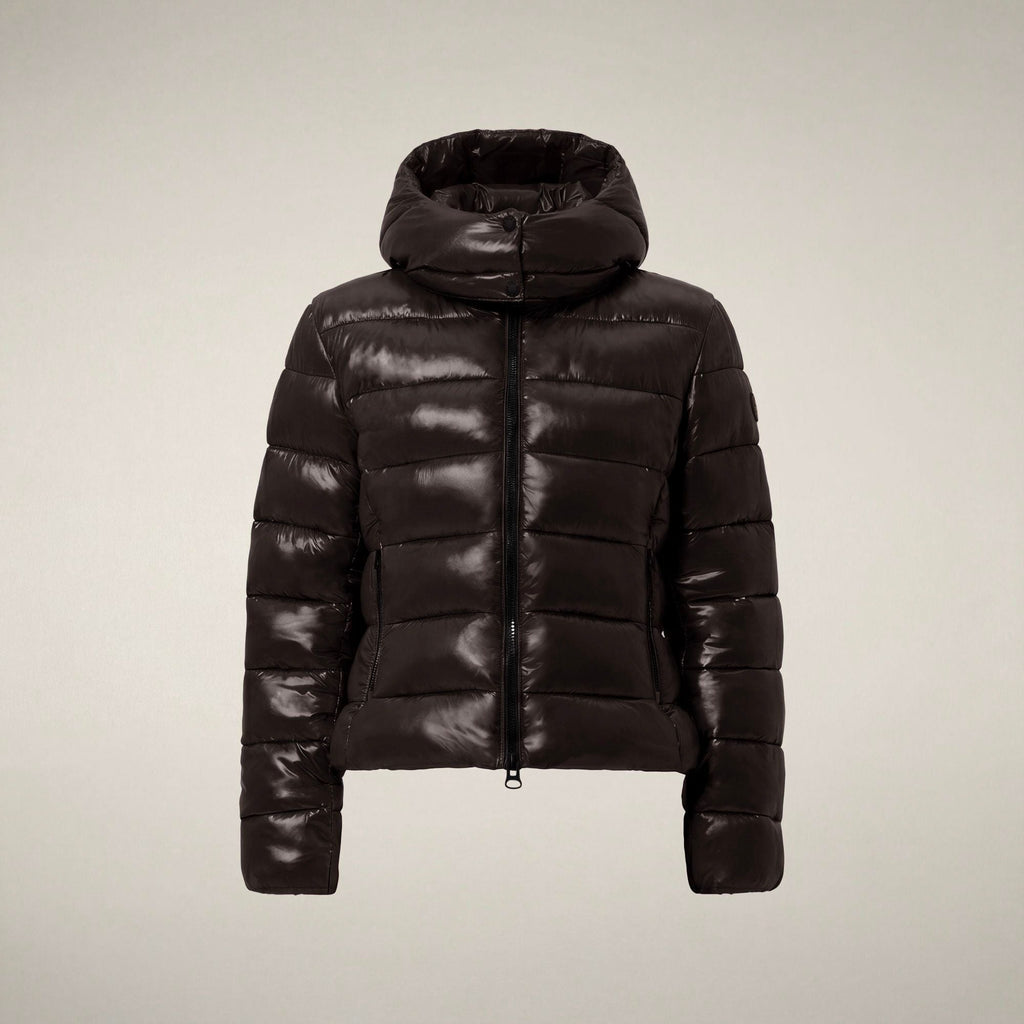 Women's Puffer Jacket Cosmary in Brown Black