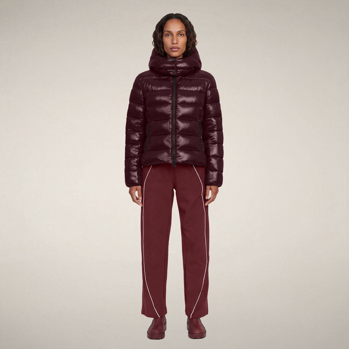 Women's Puffer Jacket Cosmary in Wine Red